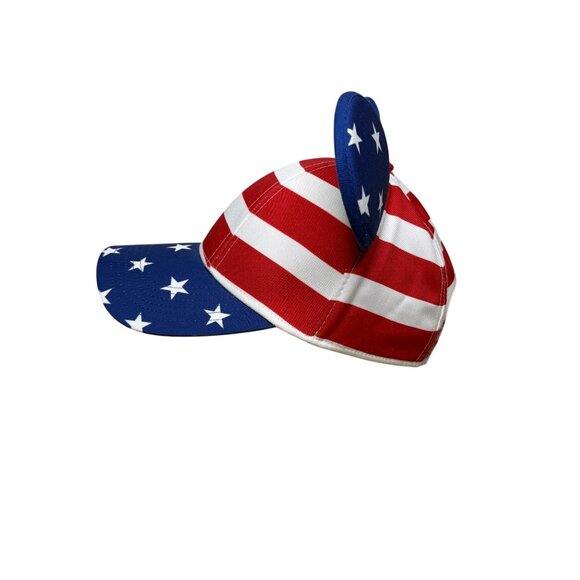 Disney Patriotic Red White Blue American Flag Mickey Mouse Ears Kids Hat Adjusta - Picture 4 of 9